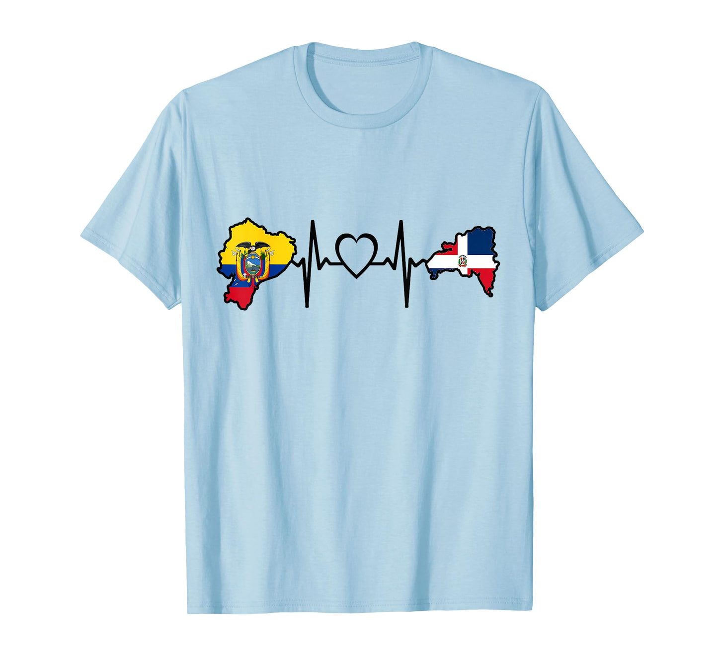 Dominican Ecuadorian Heartbeat Ecuador Flag Heritage T-Shirt