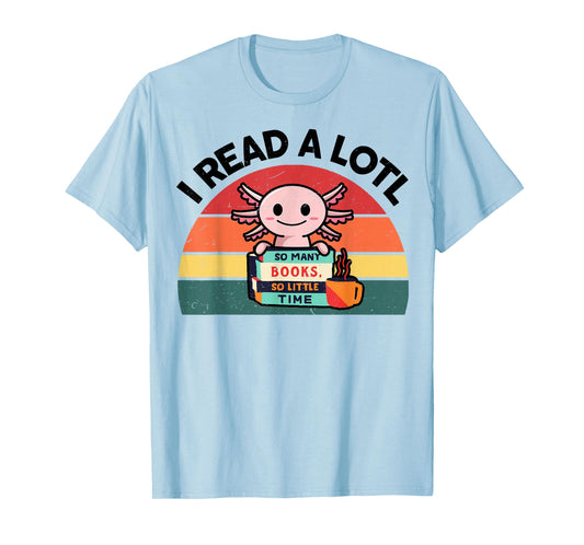 Axolotl-Shirt Reading Book Readsolotl Kids Boys Girls Cute T-Shirt