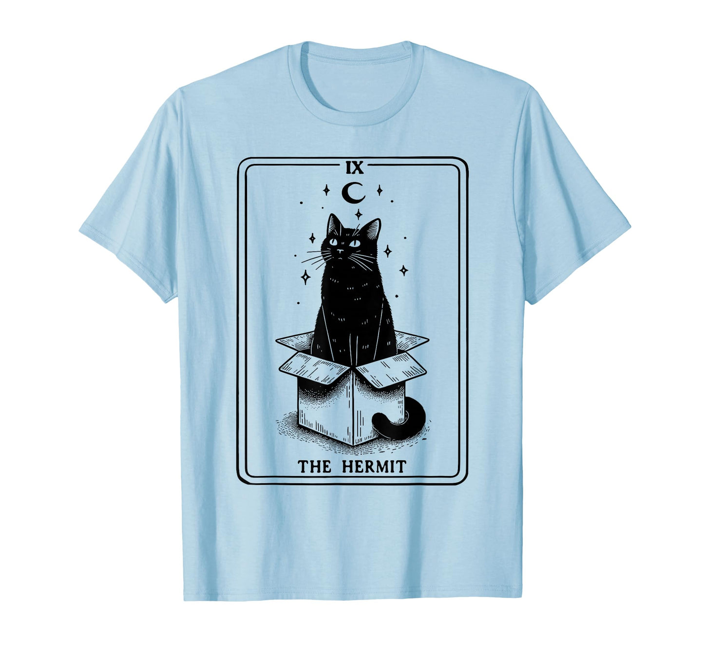 The Hermit Tarot Card Cat In Box Mystic Funny Cat T-Shirt