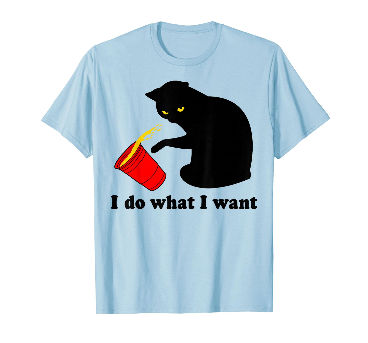 Mens Do What I Want Black Cat Red Cup Funny Graphic T-Shirt XL Dark Heather