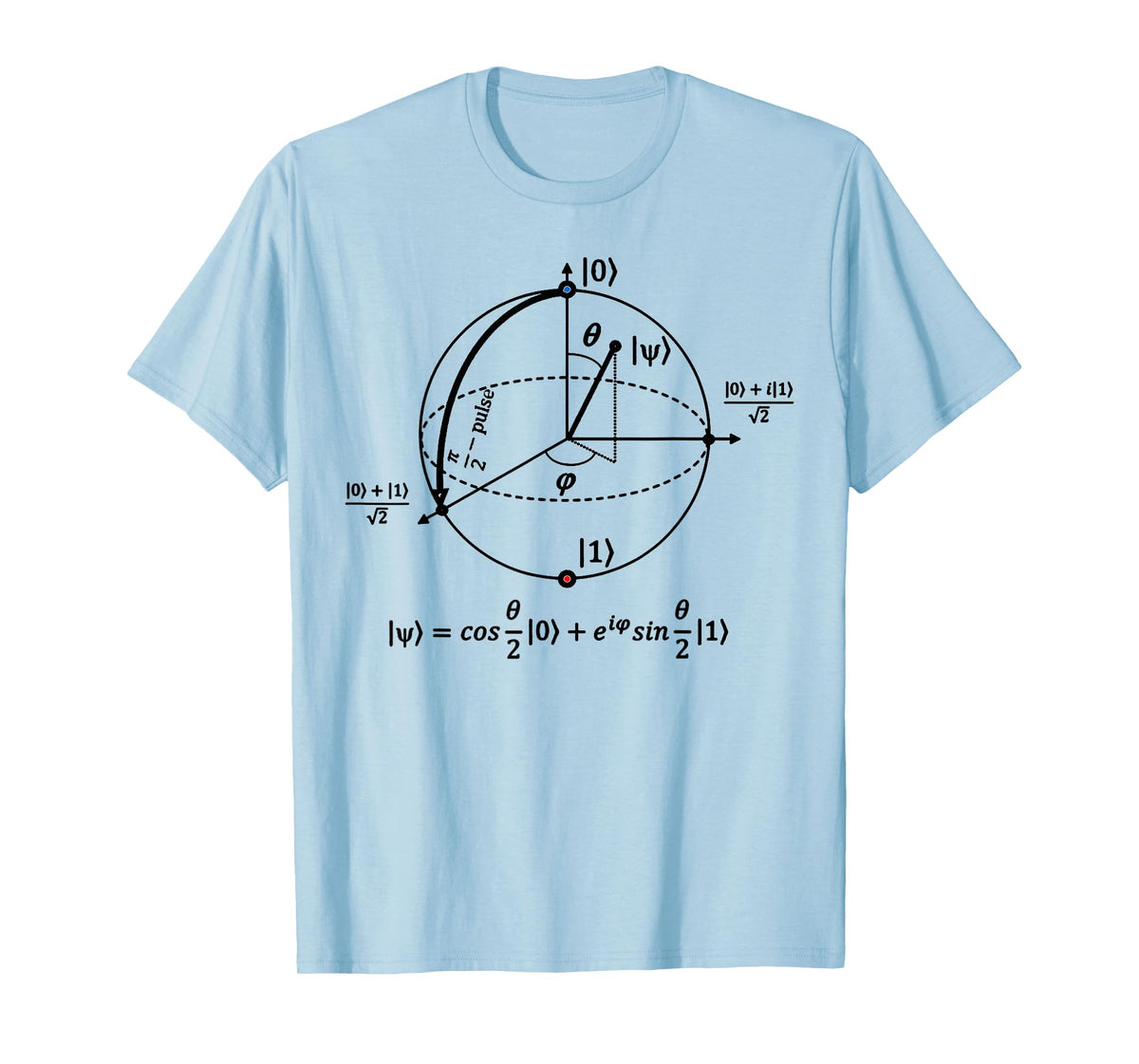 bloch sphere of quantum information, physics and science T-Shirt