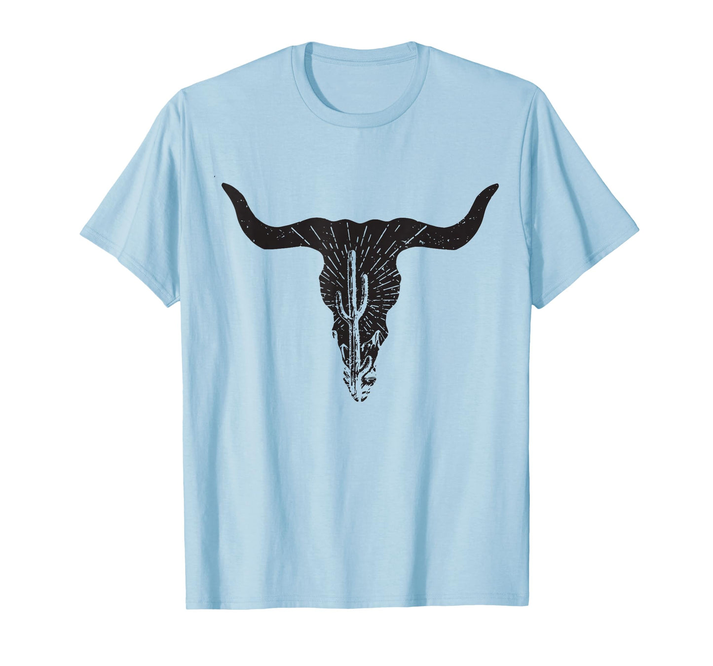 Cow Skull Desert Cactus Boho Longhorn South Western Country T-Shirt