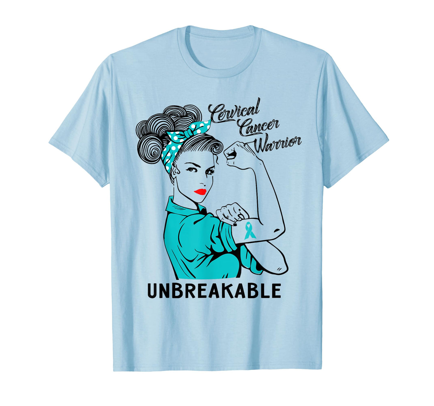 Cervical Cancer Warrior Unbreakable T-Shirt Awareness Gift T-Shirt