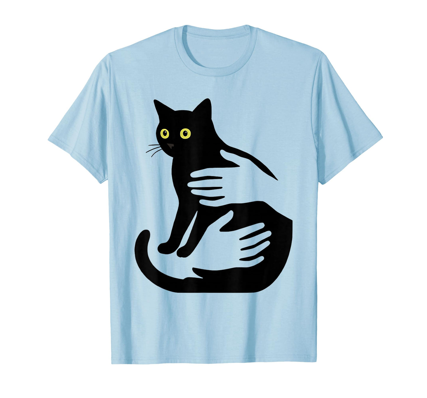 Black Cat with Hands Minimalist Cat Lovers T-Shirt