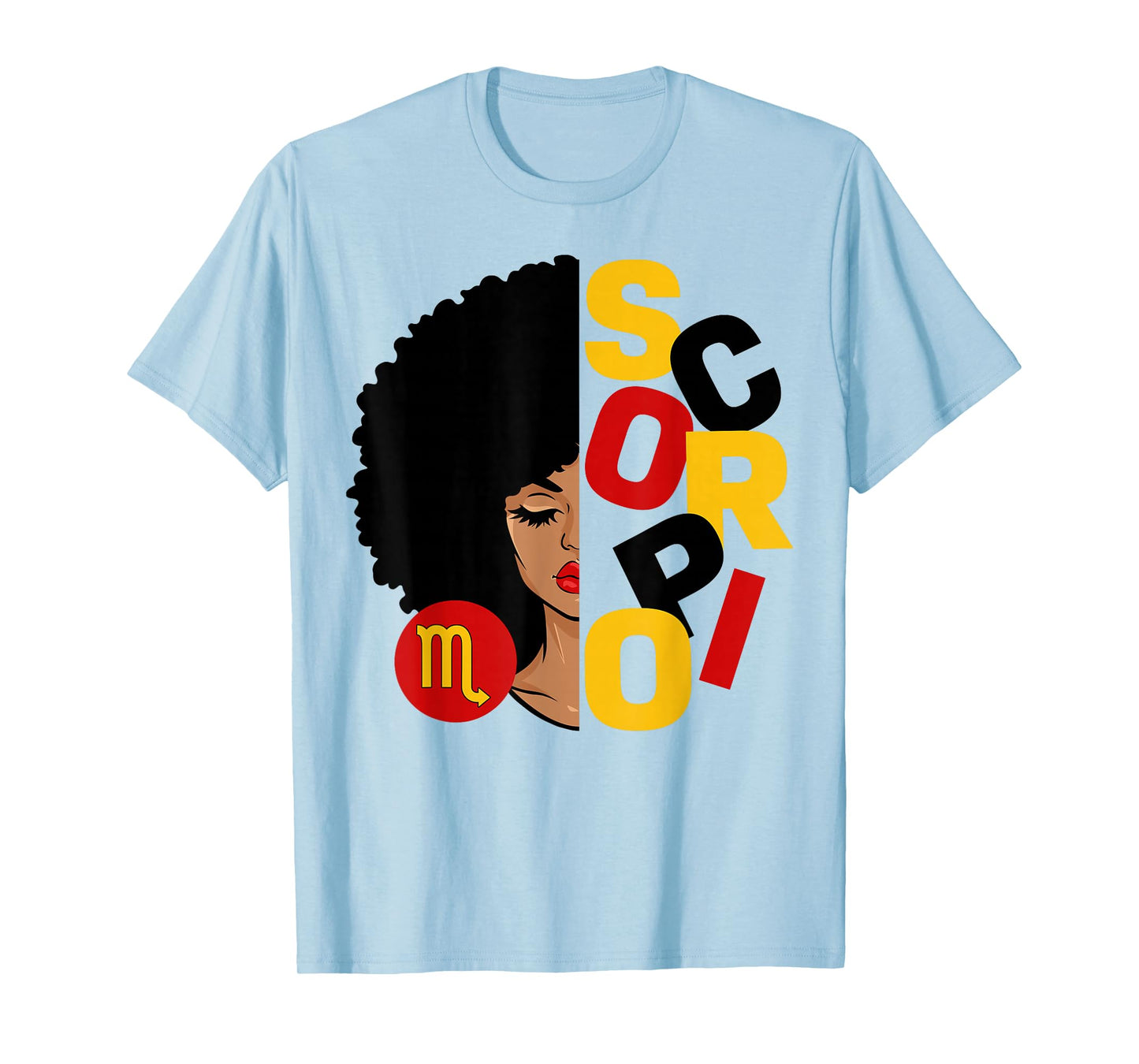 Scorpio Queen Afro Black Woman Melanin Girl Zodiac Sign T-Shirt