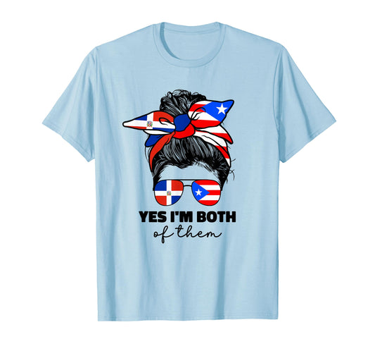 DominiRican Girl Women Dominican and Puerto Rican Rico Flag T-Shirt