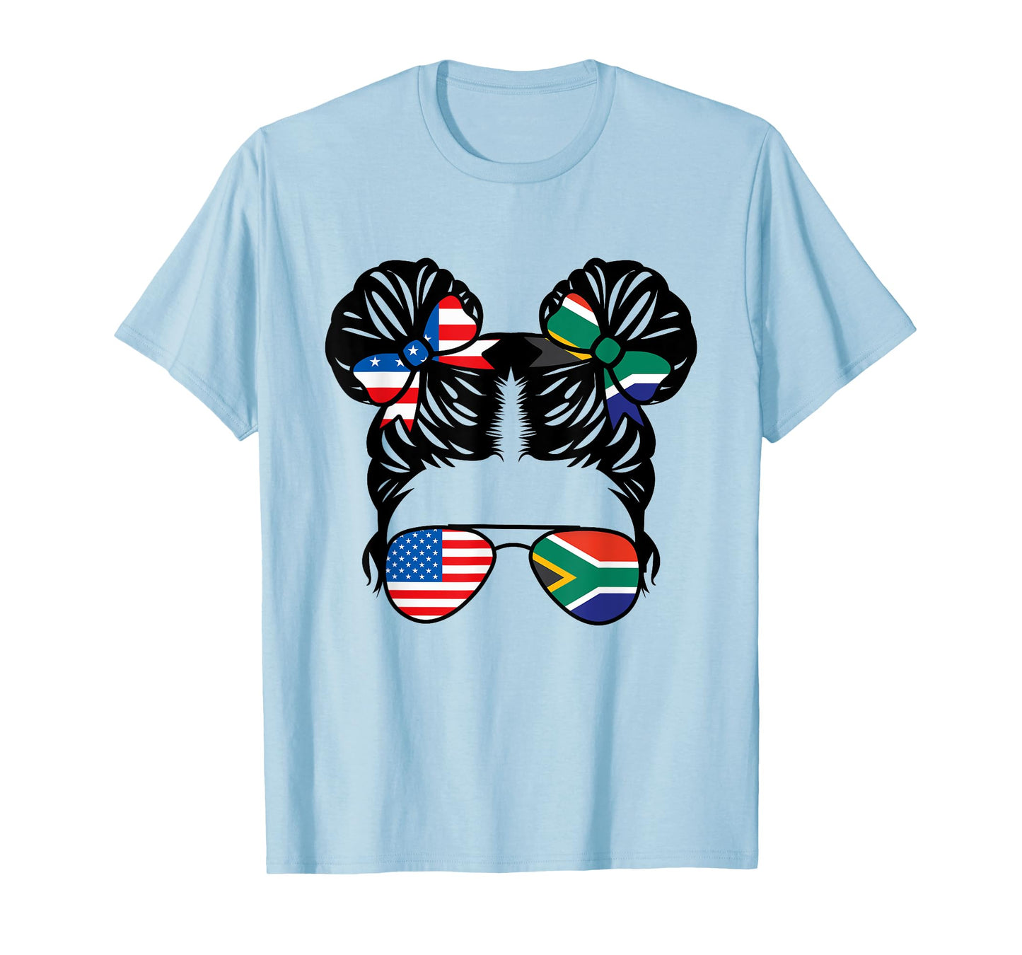 Half American South African Girl USA Africa Flag Patriot T-Shirt