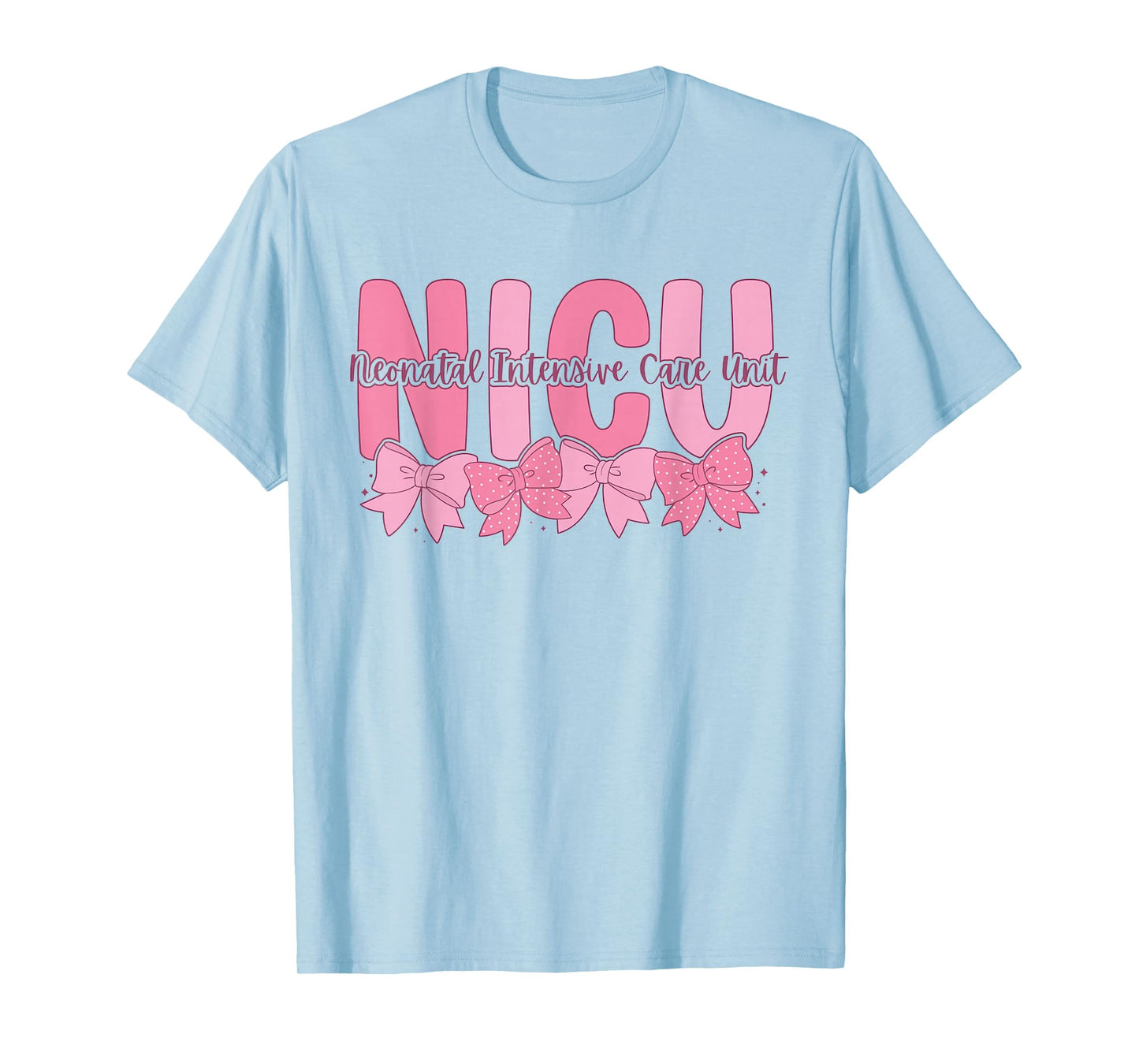 Coquette NICU Nurse Pink Bow Neonatal Intensive Care Unit T-Shirt