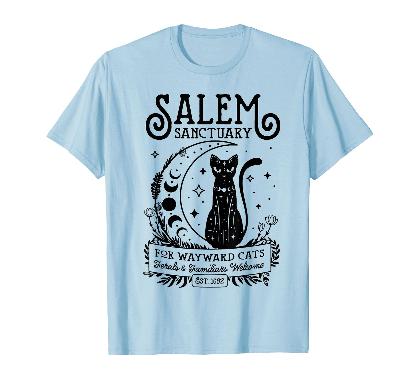 Funny Witch Salem Home for Wayward Black Cats 1692 Halloween T-Shirt