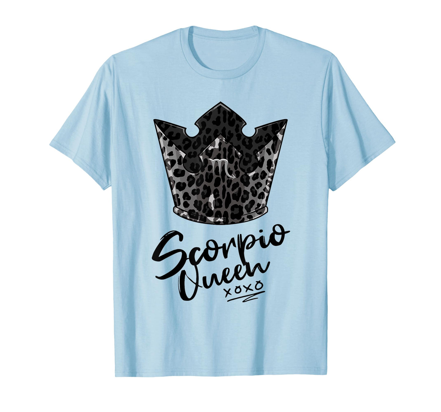 Scorpio Queen with Black Leopard Cheetah Pattern Crown T-Shirt