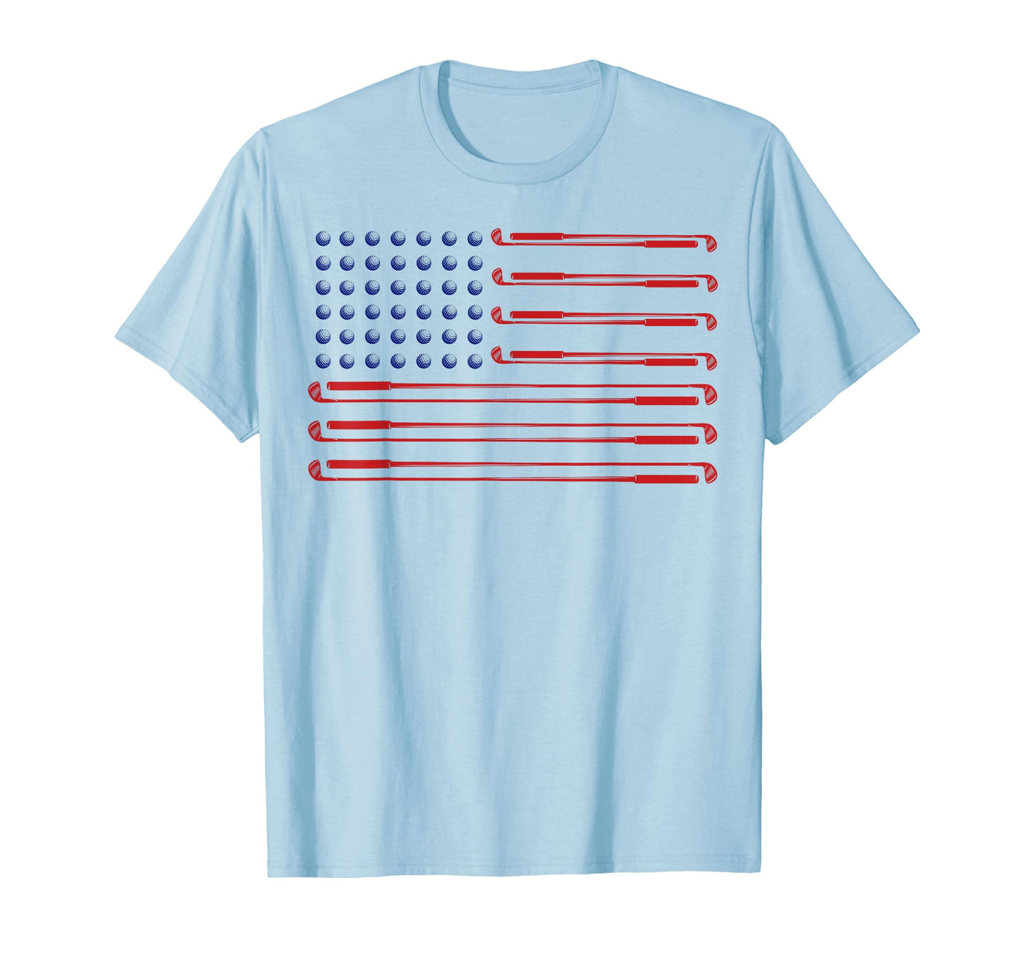 Gofl USA Flag Golf Player Golf Clubs & Golf Balls men woman T-Shirt