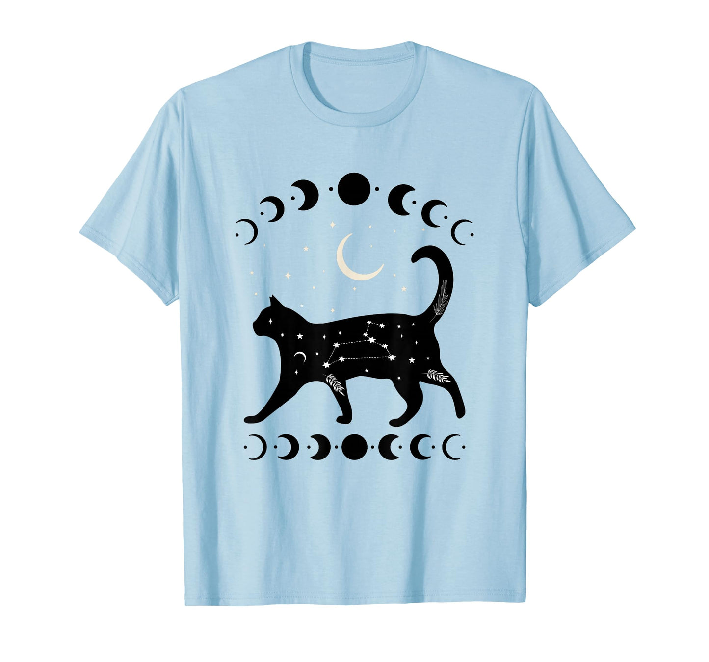 Crescent Moon Cat Star Mystical Celestial Women Men Kids T-Shirt