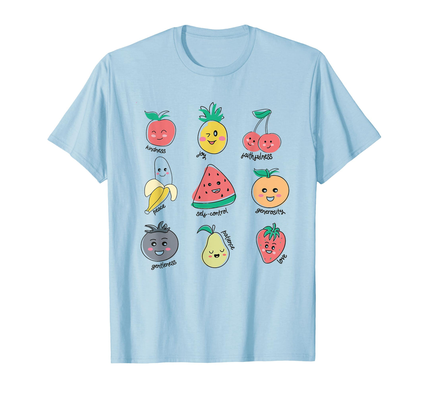 Fruit of Spirit Virtues Cute Kawaii Christian Kids T-Shirt