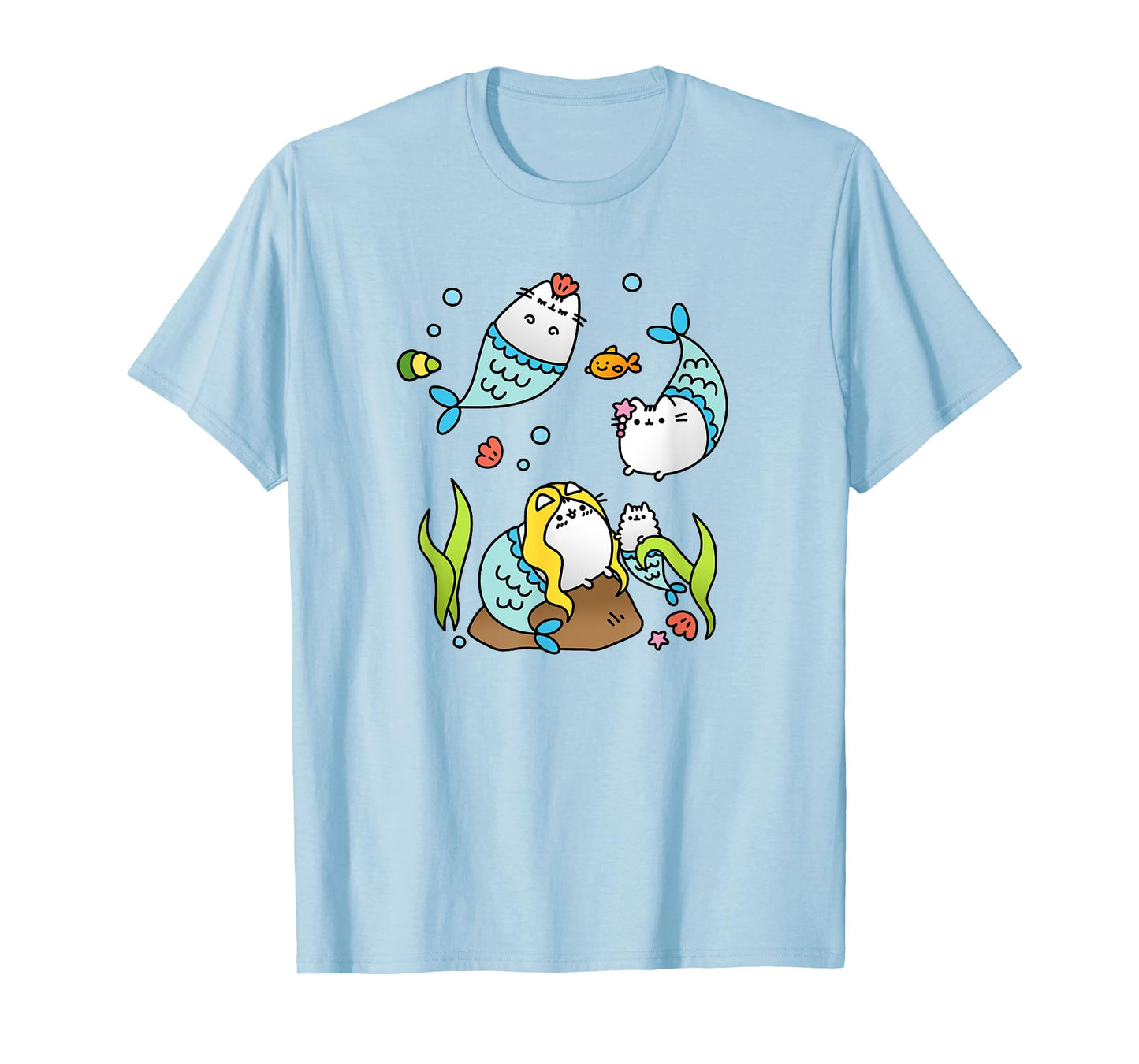 Mermaid Cat Family T-Shirt Cute Purrmaids Men Women Kids T-Shirt