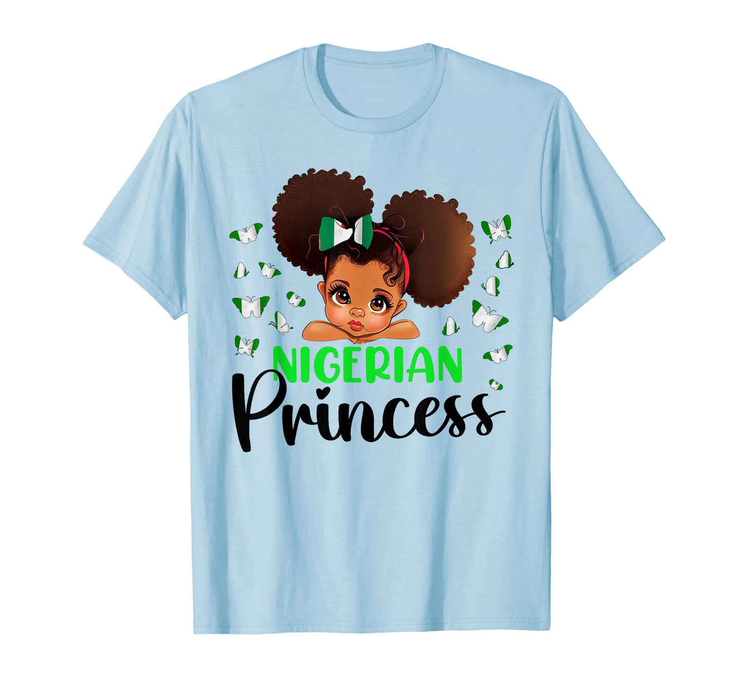 Nigeria Princess Flag for Girls Nigerian Pride Nigeria kids T-Shirt
