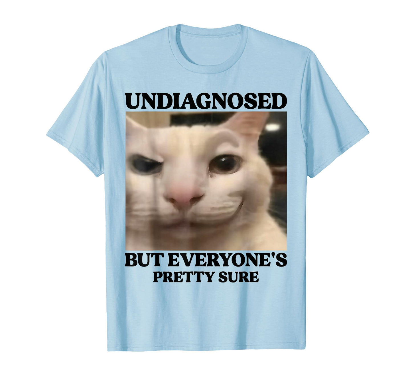 Undiagnosed But Everyone's Pretty Sure Funny Silly Cat Meme T-Shirt