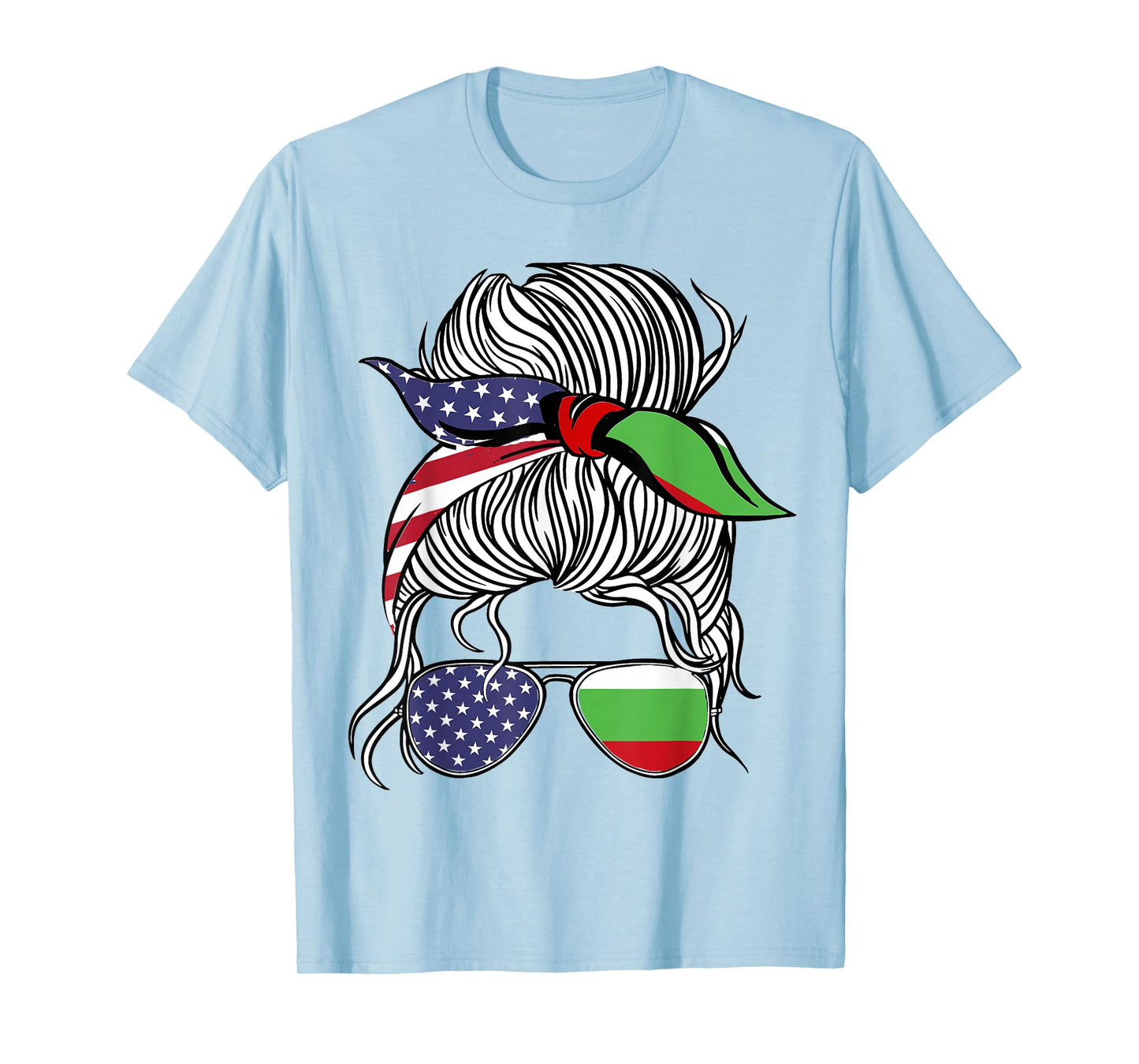 American Bulgarian Patriot Flag Women Girl Bulgaria Grown T-Shirt