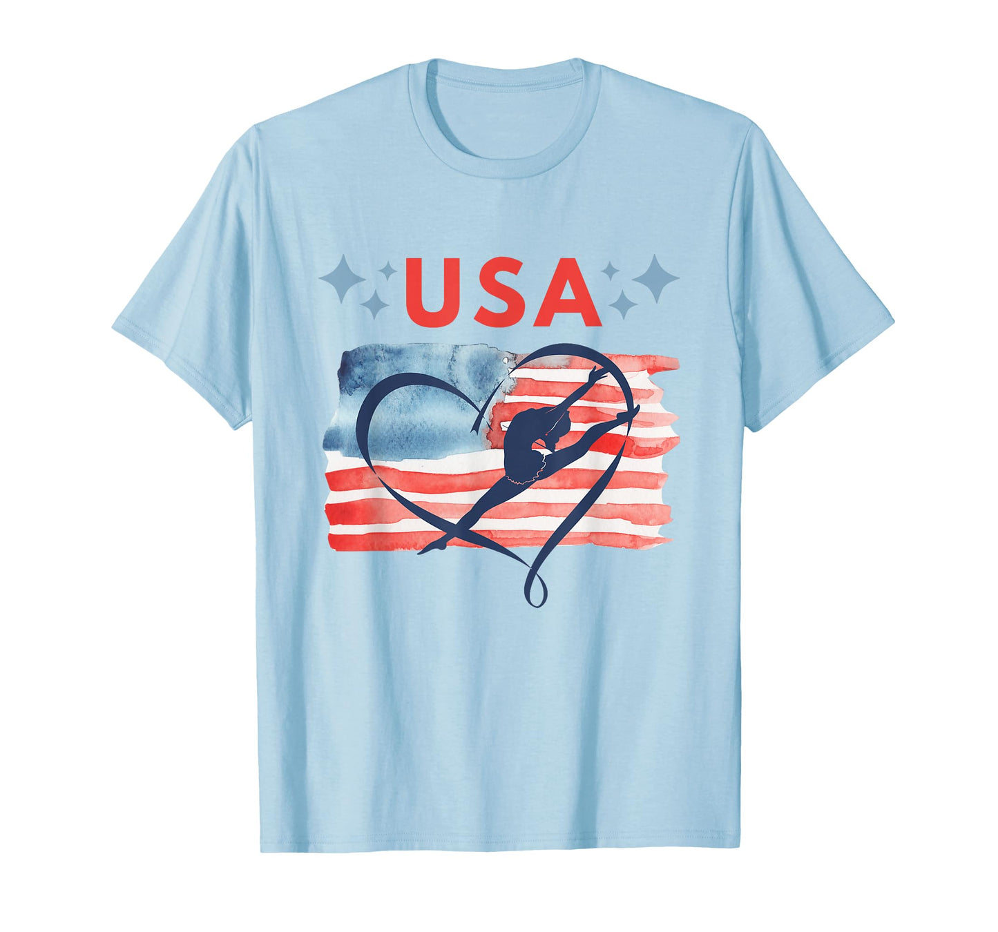 Patriotic American Flag Gymnastics Design for USA Gymnasts T-Shirt
