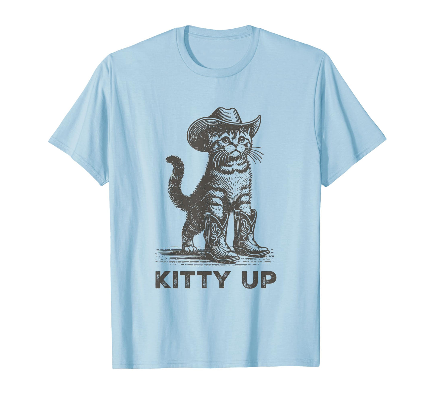 Kitty Up Vintage Country Music Lover Funny Cowboy Cat T-Shirt
