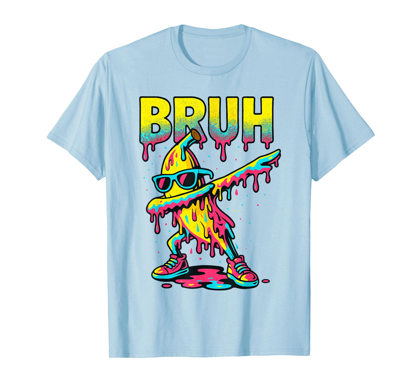Dabbing Banana Bruh Ice Cream Drip Banana Youth Boys Kids T-Shirt