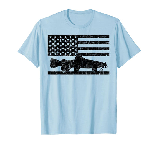 Catfishing American Flag USA - Catfish Angler T-Shirt