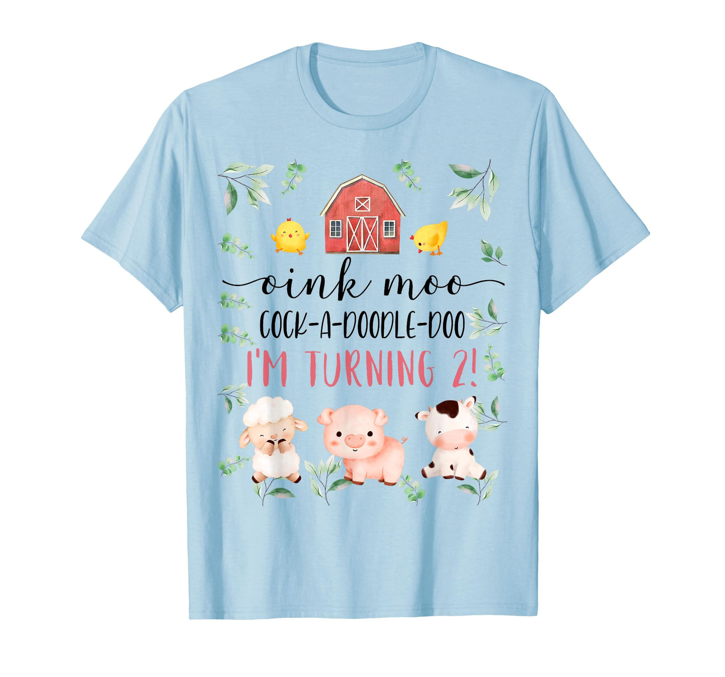 2nd Birthday Oink Moo Cockadoodle Doo Second Bday Party T-Shirt