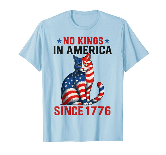 No Kings in America Since 1776 Distressed USA Flag Vintage T-Shirt