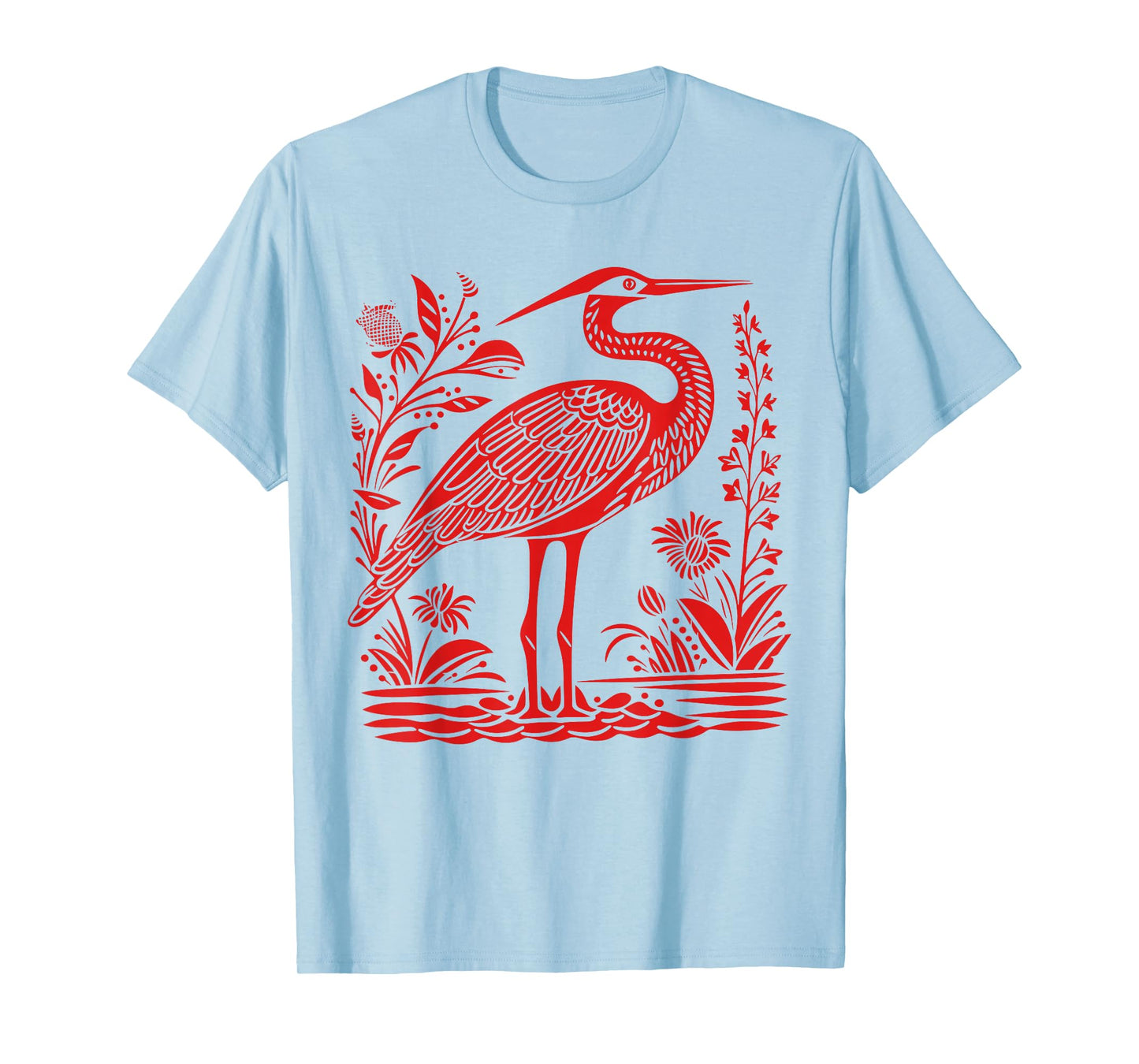 Heron Graphic for Bird Lover Girl Women T-Shirt