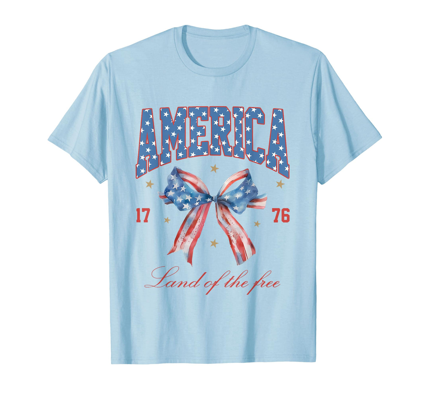 4th of July America Coquette Bow Independence Day Patriotic T-Shirt