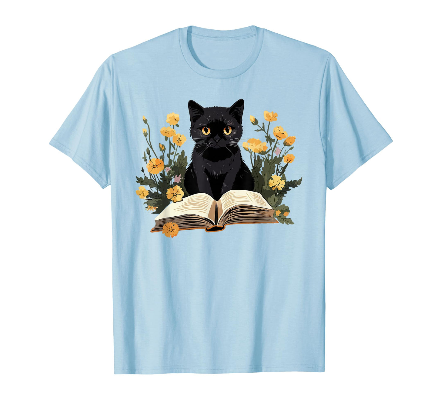 Cat Shirts for Women Book Lover Shirt Cute Cat and Book T-Shirt