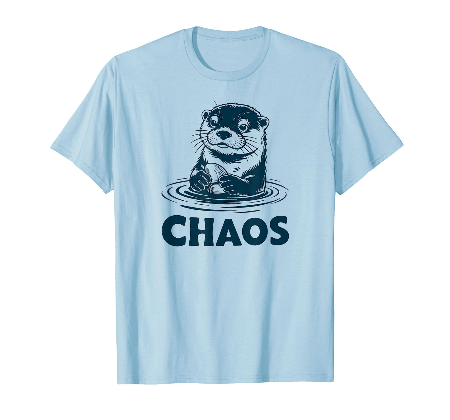 Cute Otter Chaos Ocean Pun T-Shirt