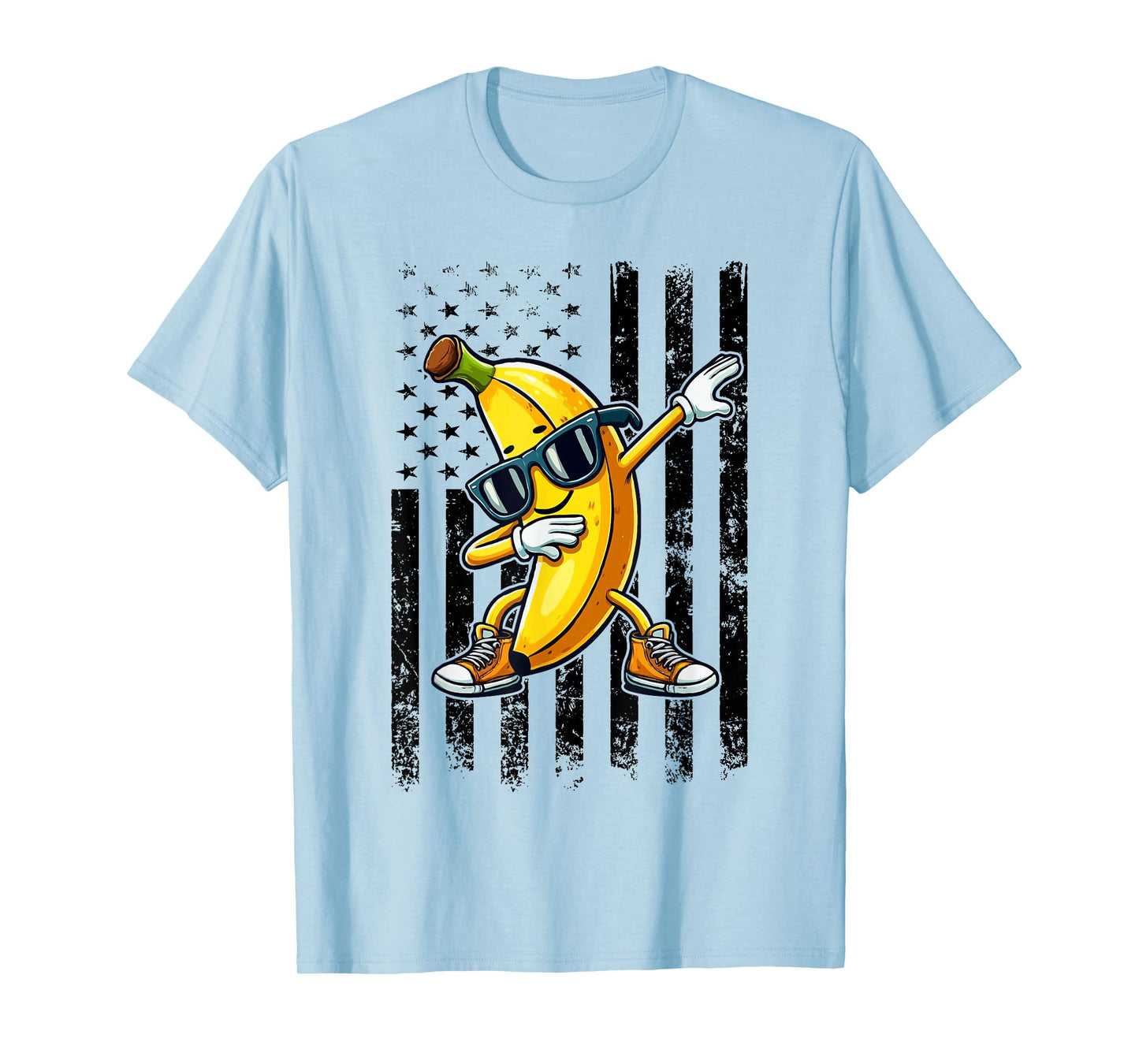 Dabbing Banana Retro American Flag Banana Lover Boys Kids T-Shirt