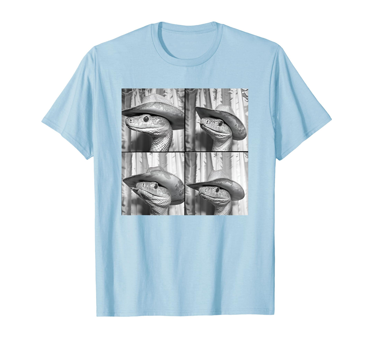 Snake In Cowboy Hat Funny Animal Photobooth Snake Face T-Shirt