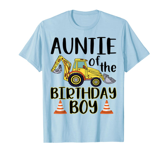 Auntie of The Birthday for Boy Excavator Construction Truck T-Shirt
