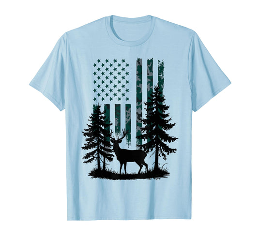 Boys Kids Orange Hunting Shirt Deer Hunter Toddler Camo Flag T-Shirt
