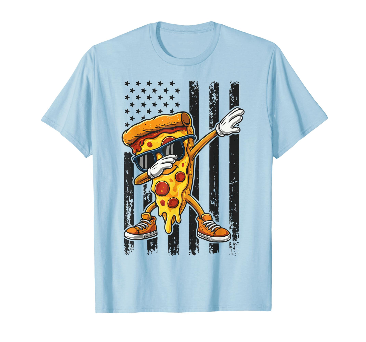 Pizza Dabbing USA Flag T-Shirt