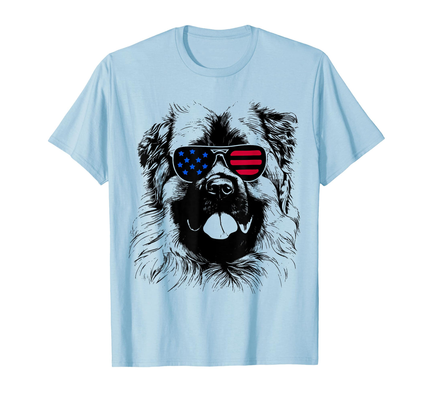 Caucasian Shepherd Dog 4th July America USA Flag T-Shirt