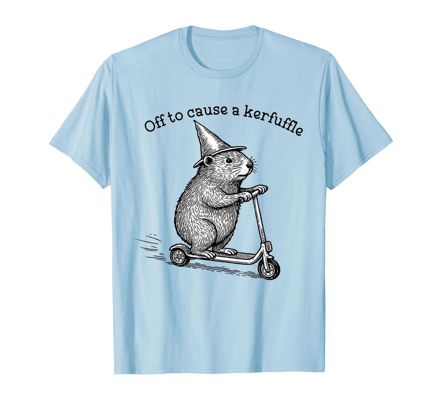 Off to Cause A Kerfuffle Funny Hamster Scooter Chaos T-Shirt