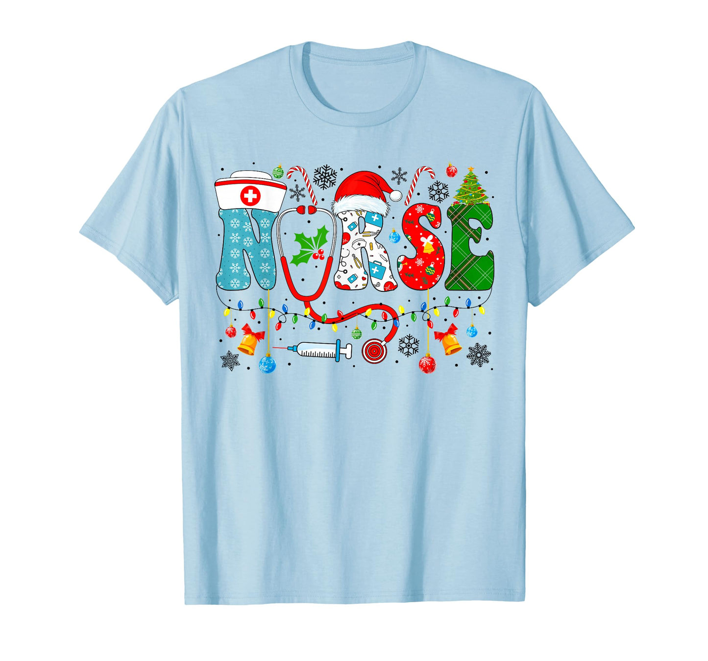 Christmas Nurse Xmas RN Nursing Christmas Nurse Santa RN T-Shirt