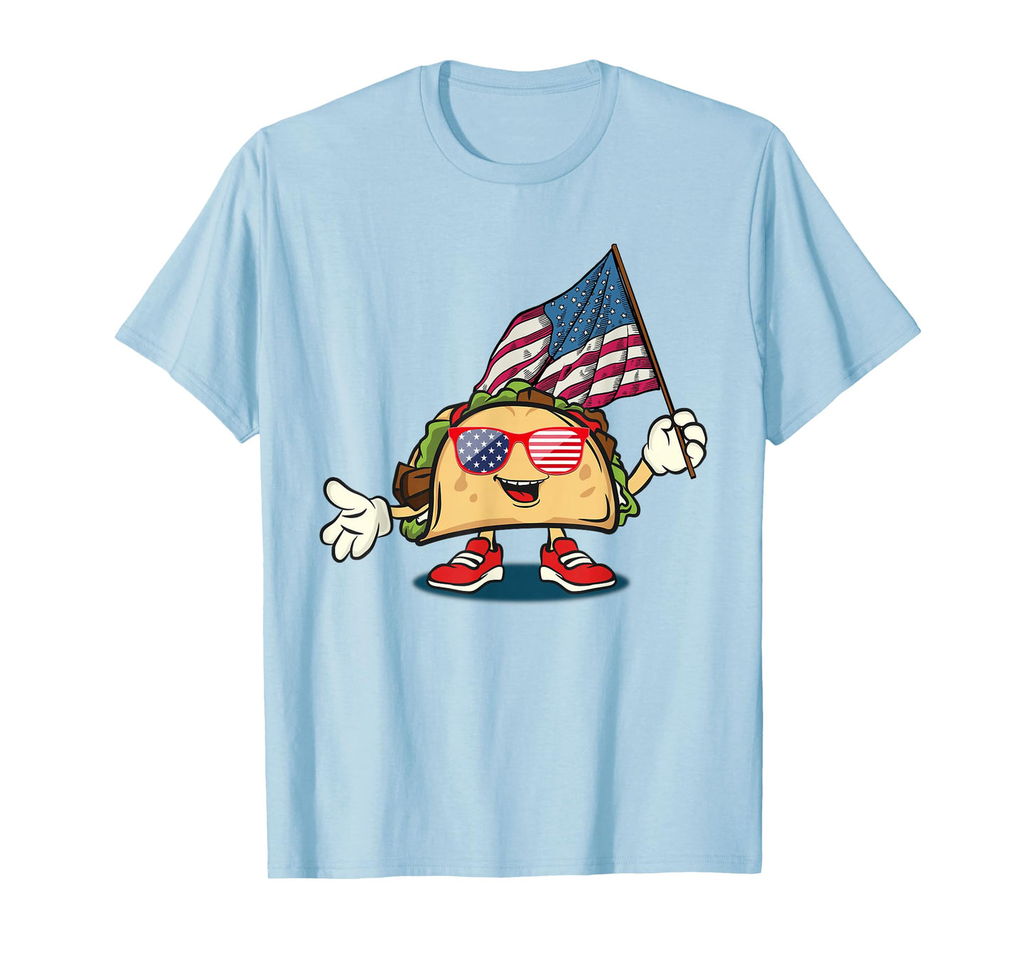 Taco Sunglasses American Flag Funny 4th Of July Patriotic T-Shirt