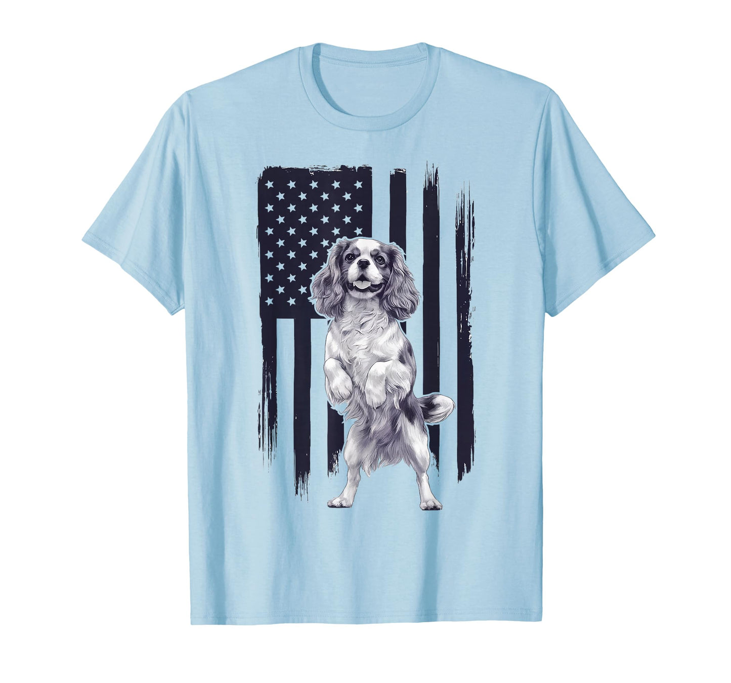 Cavalier King Charles Spaniel USA Flag T-Shirt