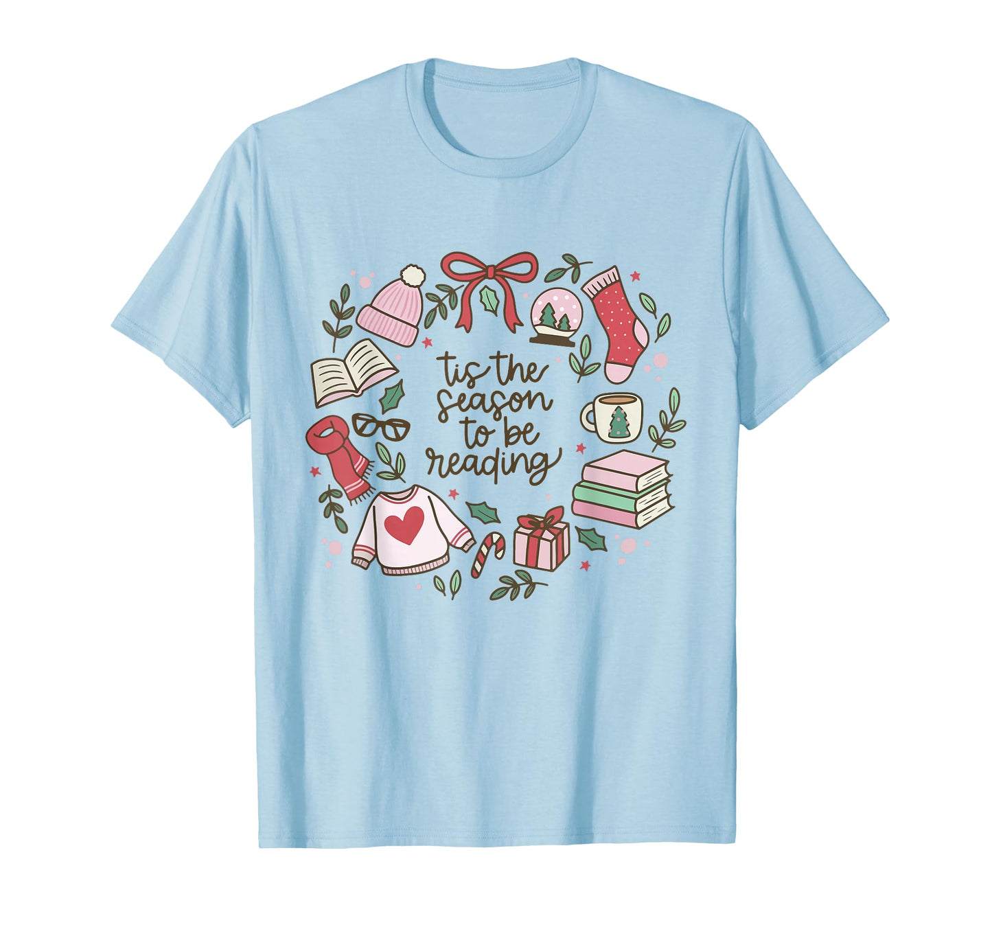 Tis The Season to Be Reading Book Lover Bookish Christmas T-Shirt