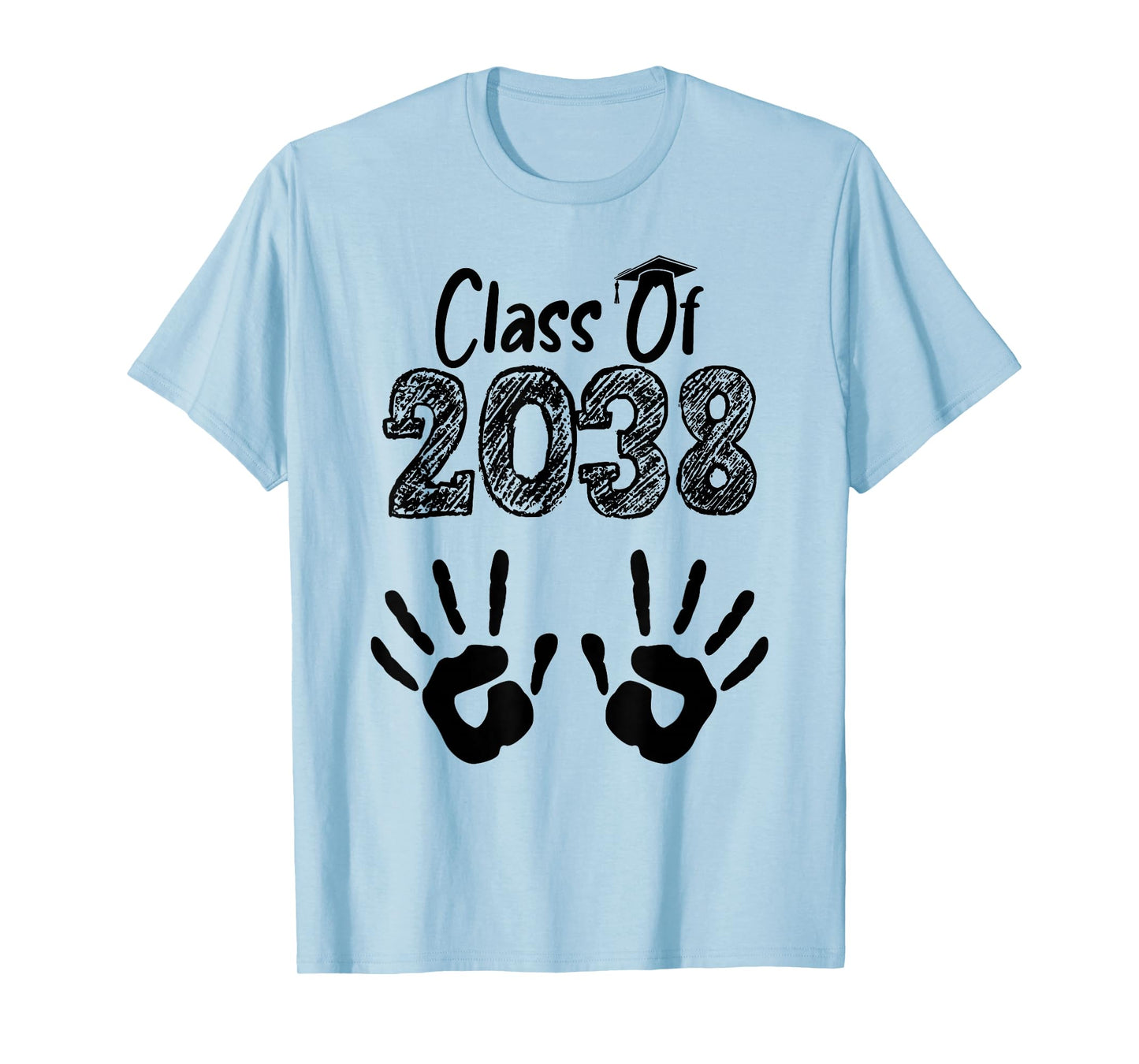 Class of 2038 Grow With Me Shirt Handprint On Back Pre-K T-Shirt