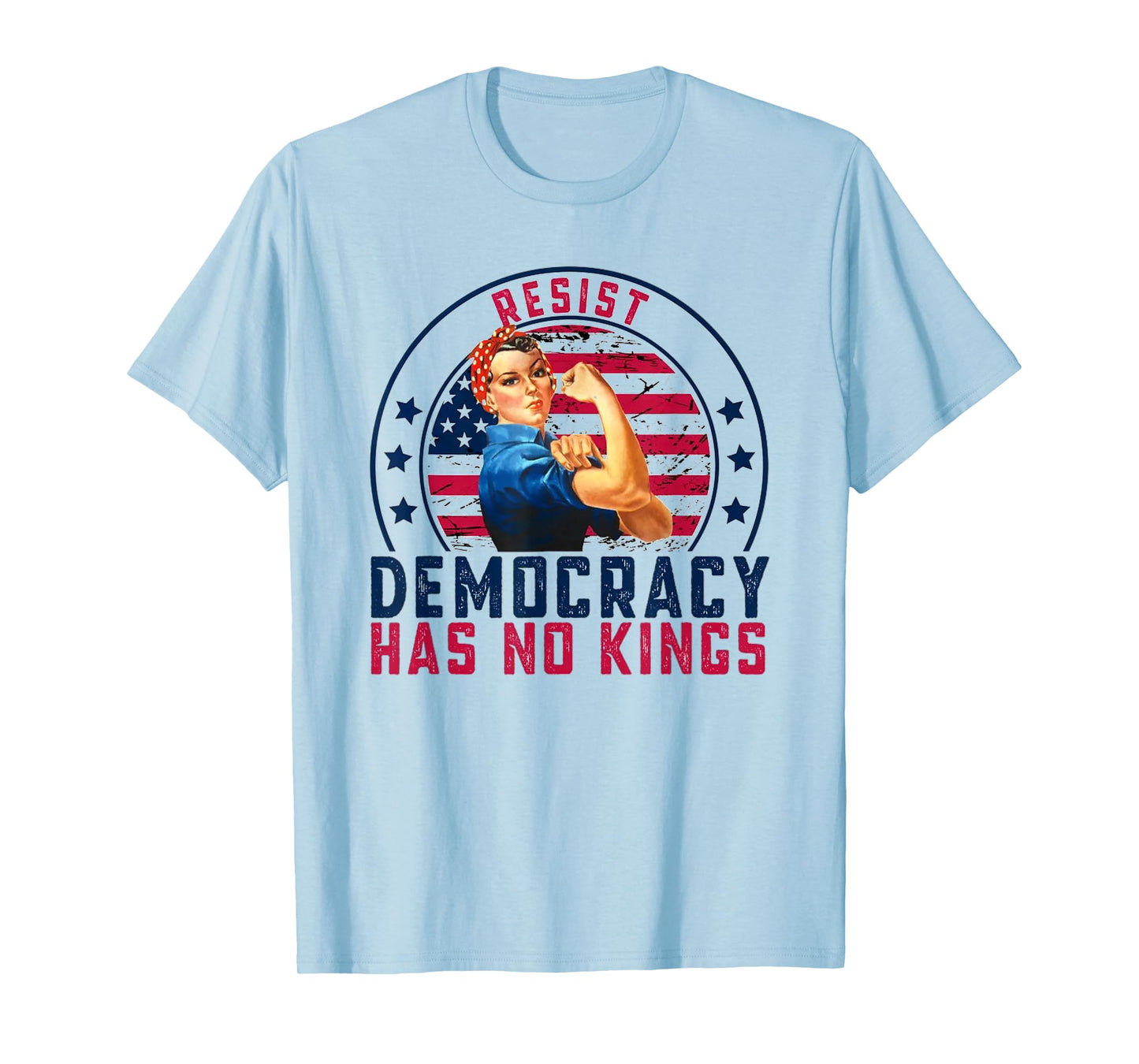 Resist Democracy Has No Kings Vintage Patriotic Political T-Shirt