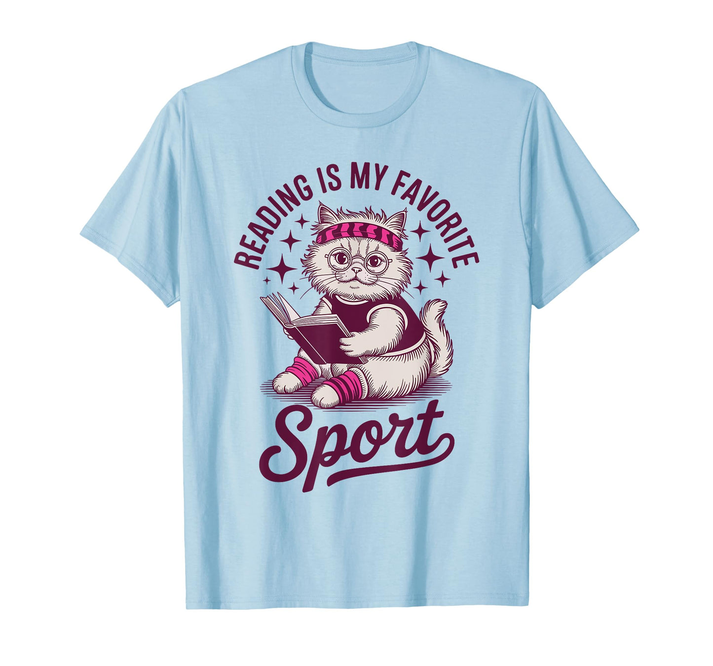 Funny Cat Reading is My Favorite Sport Retro Book Lover T-Shirt