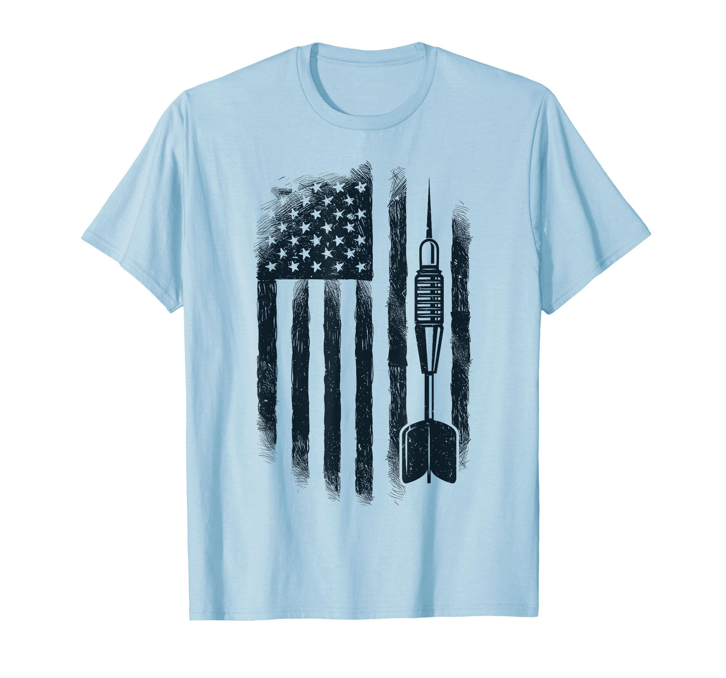 American Flag Darts Player Vintage USA Dart 4th of July Gift T-Shirt