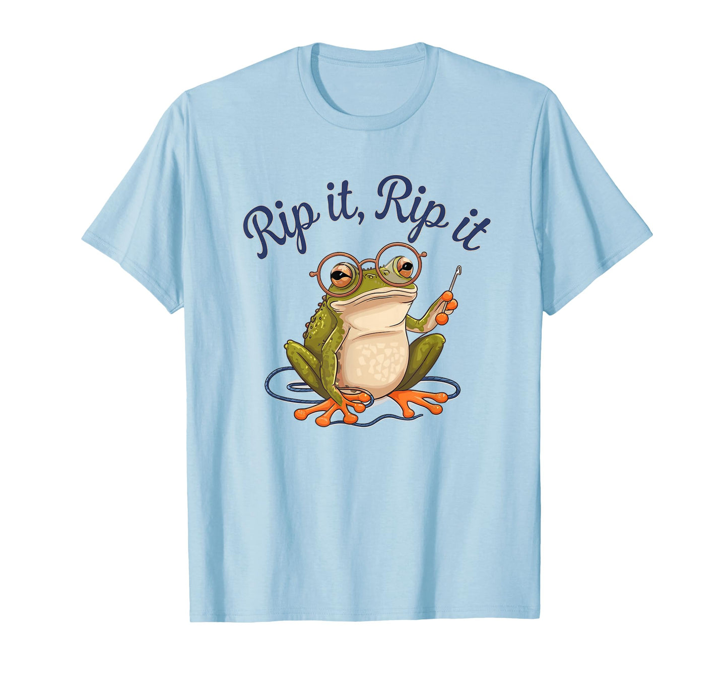 Crochet Frog Yarn Knitting Crafting Hobby Frogging Rip It T-Shirt