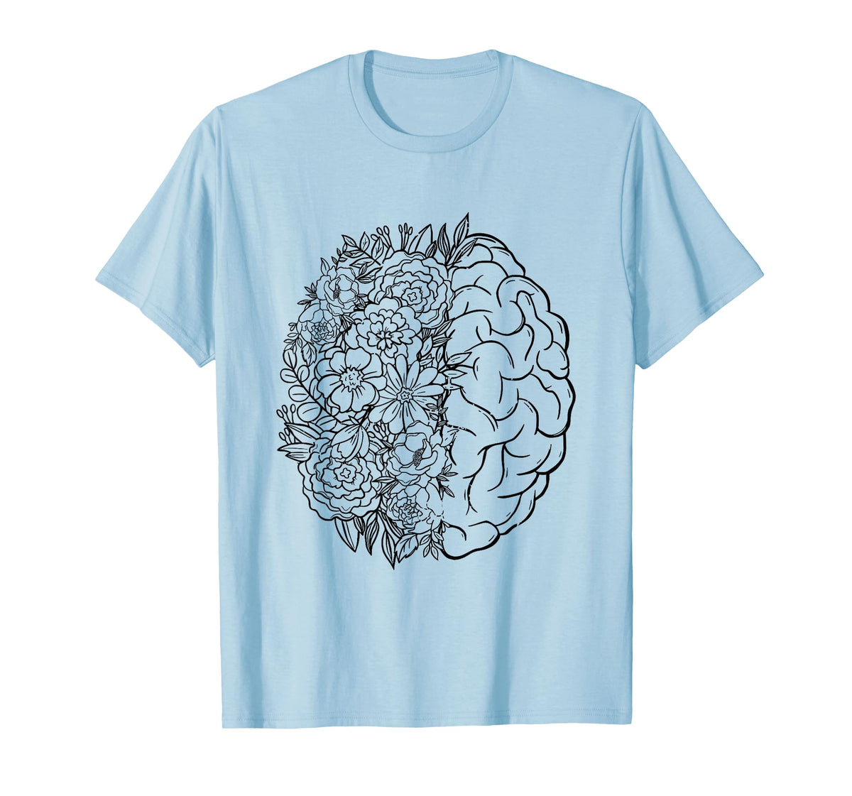 Floral Brain Anatomy Anatomical Brain for Nurse Neurology T-Shirt