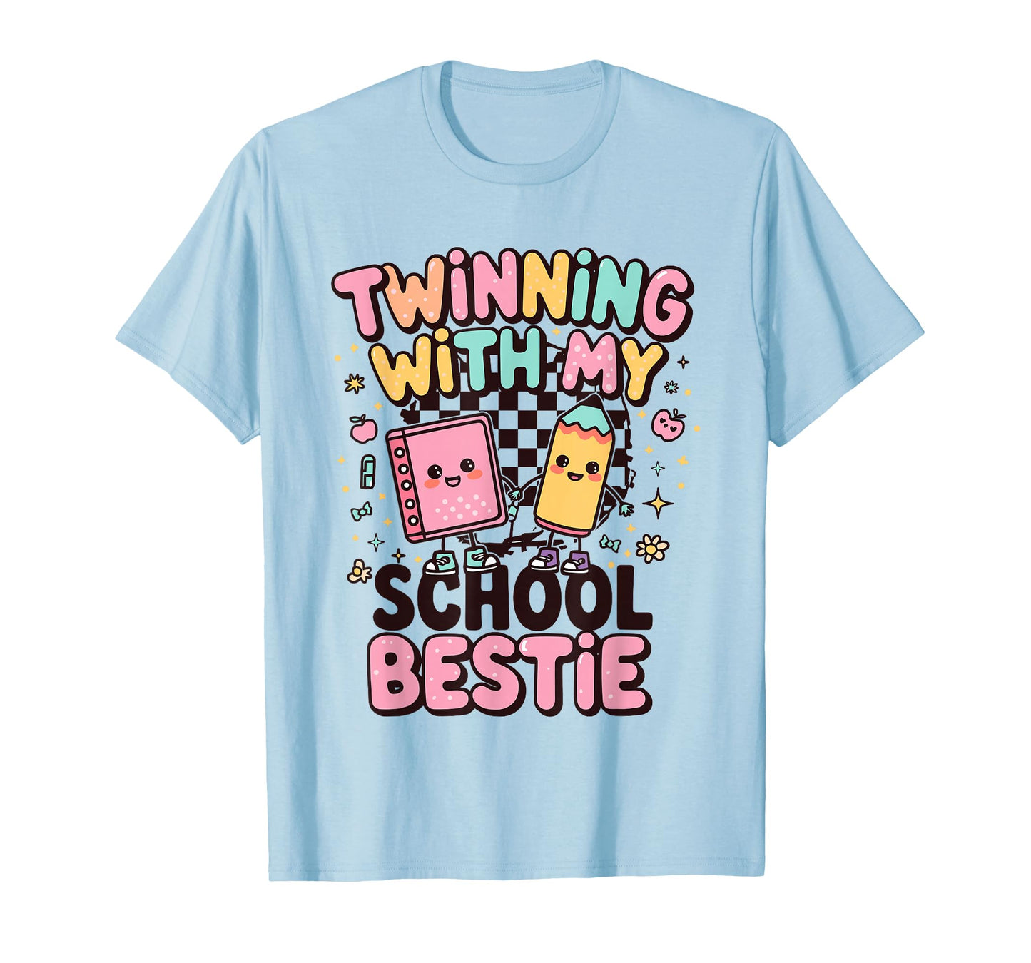 Twinning with My School Bestie Cute Matching Friend Twin Day T-Shirt