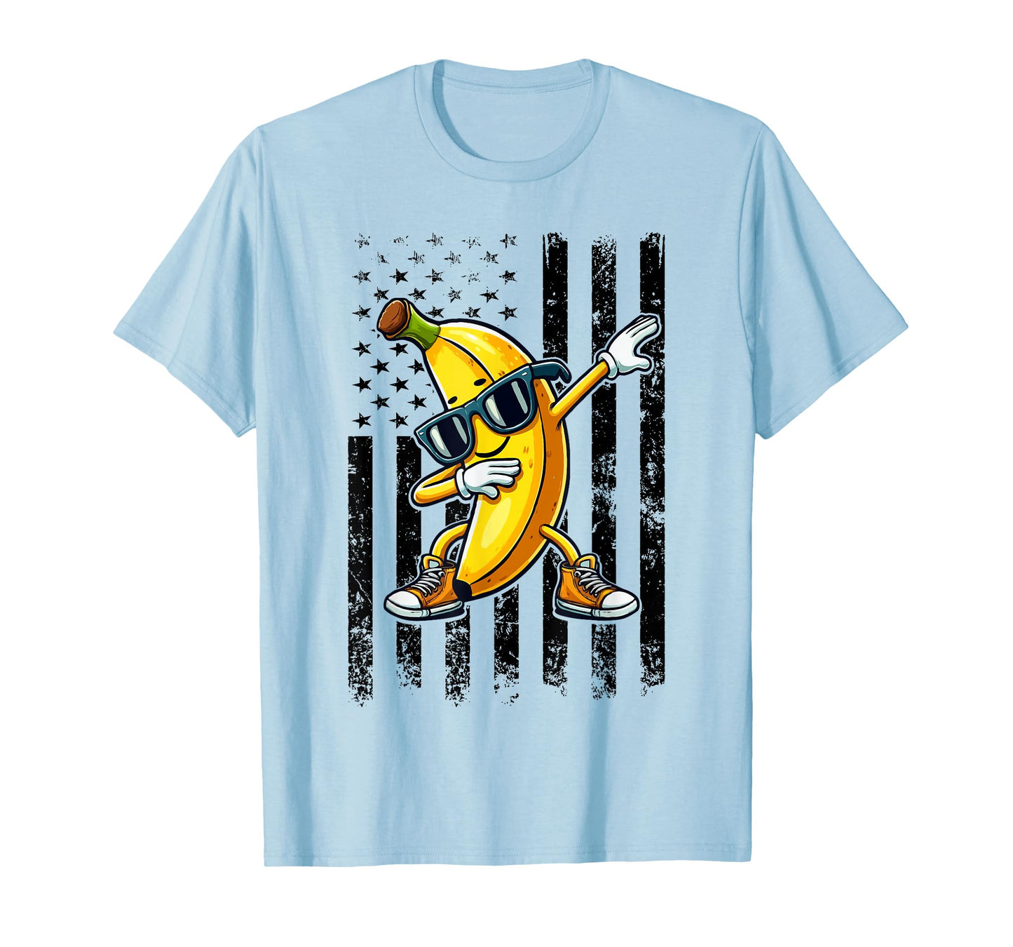 Dabbing Banana Retro American Flag Banana Lover Boys Kids T-Shirt